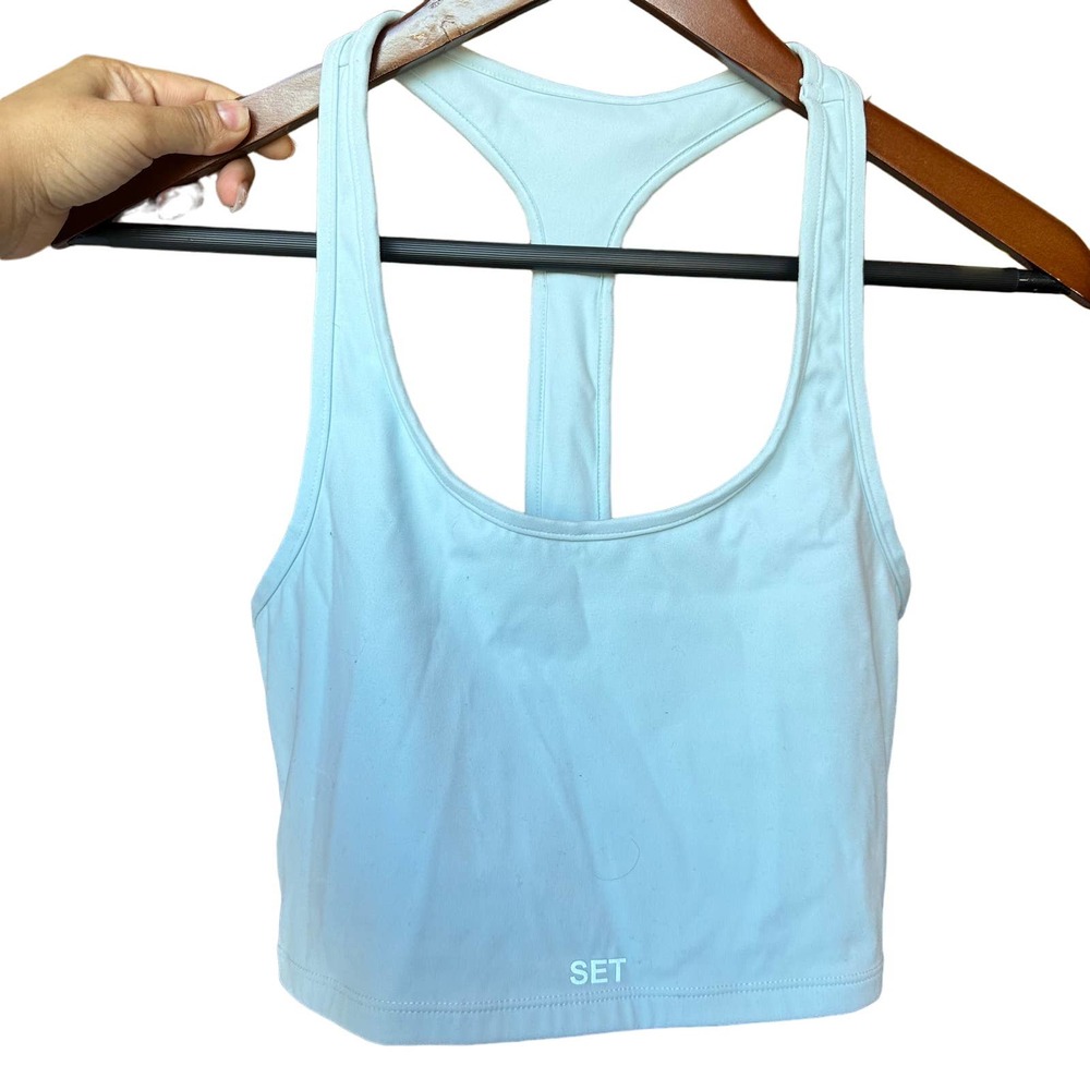 SET Active Light Blue Sports Crop Top